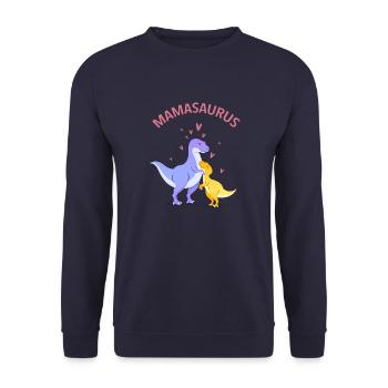 Mamasaurus, dinosaure, T Rex, Dino, fête des mères - Sweat-shirt Unisexe - marine - Devant - Alina (178cm) & Michal (187cm)