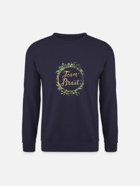 (leaf_frame_round_green_gold_team_braut) - Unisex Pullover - Navy