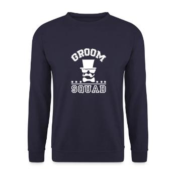 GROOM SQUAD - Unisex Sweatshirt - navy - Front - Alina (178cm) & Michal (187cm)