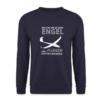 keinengel Segelflugzeug Segelfliegen Segelflieger - Unisex Pullover - Navy - Vorne - Alina (178cm) & Michal (187cm)
