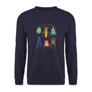Bunte Kaefer Sammlung - Unisex Pullover - Navy - Vorne - Alina (178cm) & Michal (187cm)