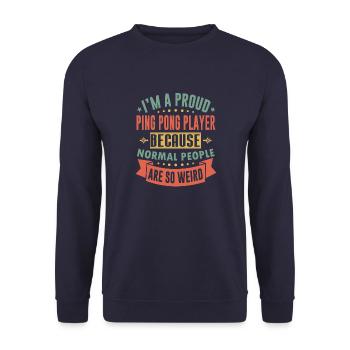 JOUEUR DE PING-PONG - Sweat-shirt Unisexe - marine - Devant - Alina (178cm) & Michal (187cm)