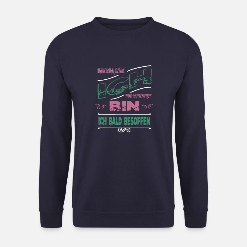 geschenkidee statement alkoholiker feiern saufen - Unisex Pullover - Navy