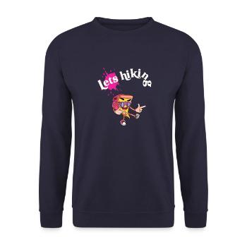 Lass uns wandern - Unisex Pullover - Navy - Vorne - Alina (178cm) & Michal (187cm)