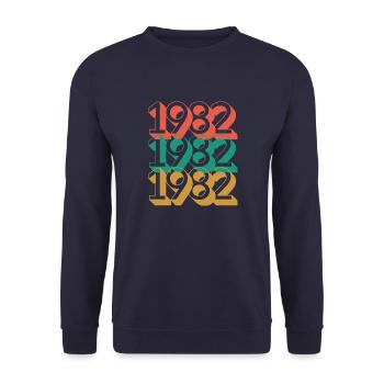 Anniversaire année 1982 / Vintage 1982 - Sweat-shirt Unisexe - marine - Devant - Alina (178cm) & Michal (187cm)