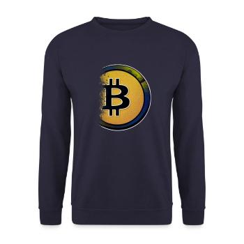 Bitcoin Crypto Currency Nouvelle vie virtuelle 2 - Sweat-shirt Unisexe - marine - Devant - Alina (178cm) & Michal (187cm)