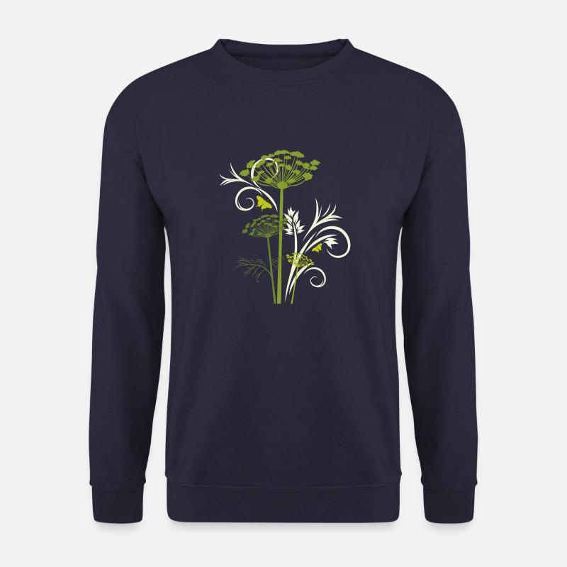 Silhouette de fenouil en fleurs - Sweat-shirt Unisexe - marine