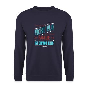 familienausflug familienwerte bday schildmaid - Unisex Pullover - Navy - Vorne - Alina (178cm) & Michal (187cm)