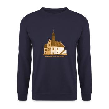 Rodewisch Castle Island Museum Vogtland Saxony - Unisex Sweatshirt - navy - Front - Alina (178cm) & Michal (187cm)