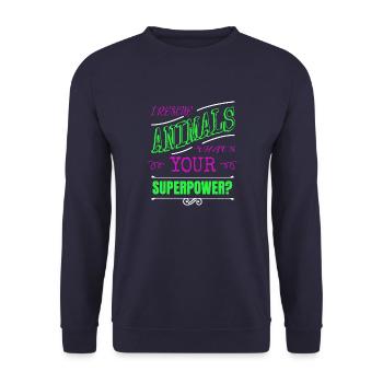 cadeau d’anniversaire cadeau cruauté envers les animaux maltraitance chien - Sweat-shirt Unisexe - marine - Devant - Alina (178cm) & Michal (187cm)