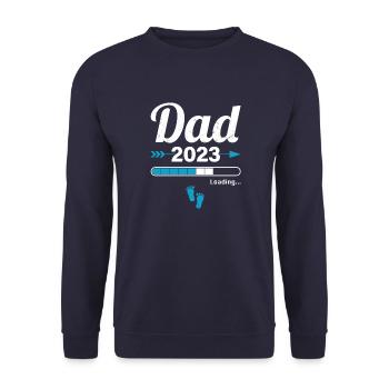 Papa Chargement 2023 Père Grossesse Naissance Bébé Papa - Sweat-shirt Unisexe - marine - Devant - Alina (178cm) & Michal (187cm)