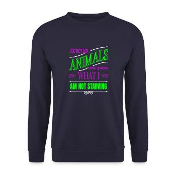 fruit animal rights gift earth plant based plant - Unisex Sweatshirt - navy - Front - Alina (178cm) & Michal (187cm)