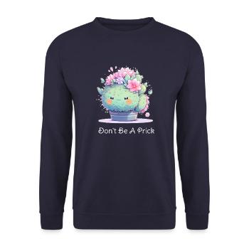 Ne sois pas une piqûre - Kawaii Cactus Design - Sweat-shirt Unisexe - marine - Devant - Alina (178cm) & Michal (187cm)