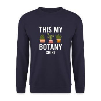 Botany Botanical Botanik Vintage Blumen Pflanzen - Unisex Pullover - Navy - Vorne - Alina (178cm) & Michal (187cm)