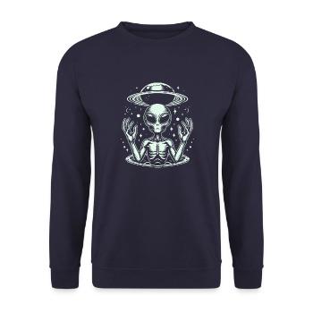 Alien - Sweat-shirt Unisexe - marine - Devant - Alina (178cm) & Michal (187cm)