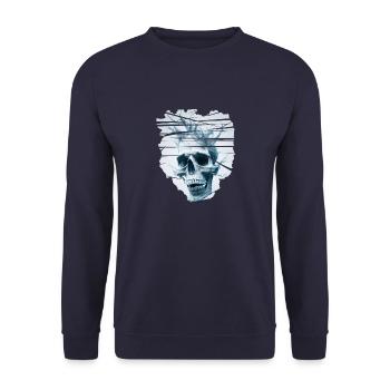 abby skull - Unisex Pullover - Navy - Vorne - Alina (178cm) & Michal (187cm)
