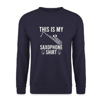 Saxophone Saxophonist Vintage Sprüche - Unisex Pullover - Navy - Vorne - Alina (178cm) & Michal (187cm)
