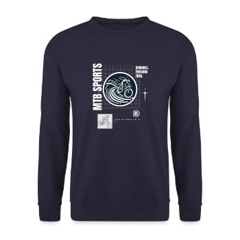 Mountain Bike Downhill - Unisex Sweatshirt - navy - Front - Alina (178cm) & Michal (187cm)