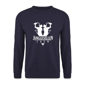 Junggesellen Crew Jga Drinking - Unisex Pullover - Navy - Vorne - Alina (178cm) & Michal (187cm)