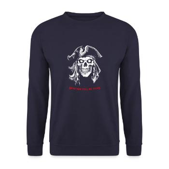 Pirate Skull 07 2024 C Zeichenfläche 1 Kopie - Unisex Pullover - Navy - Vorne - Alina (178cm) & Michal (187cm)