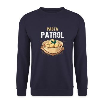Pasta Nudeln Spaghetti Sprüche - Unisex Pullover - Navy - Vorne - Alina (178cm) & Michal (187cm)