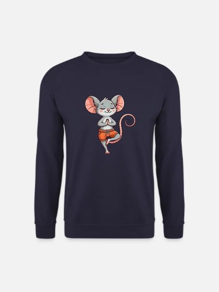 Yoga Maus Meditation Entspannung Relax Übung - Unisex Pullover - Navy