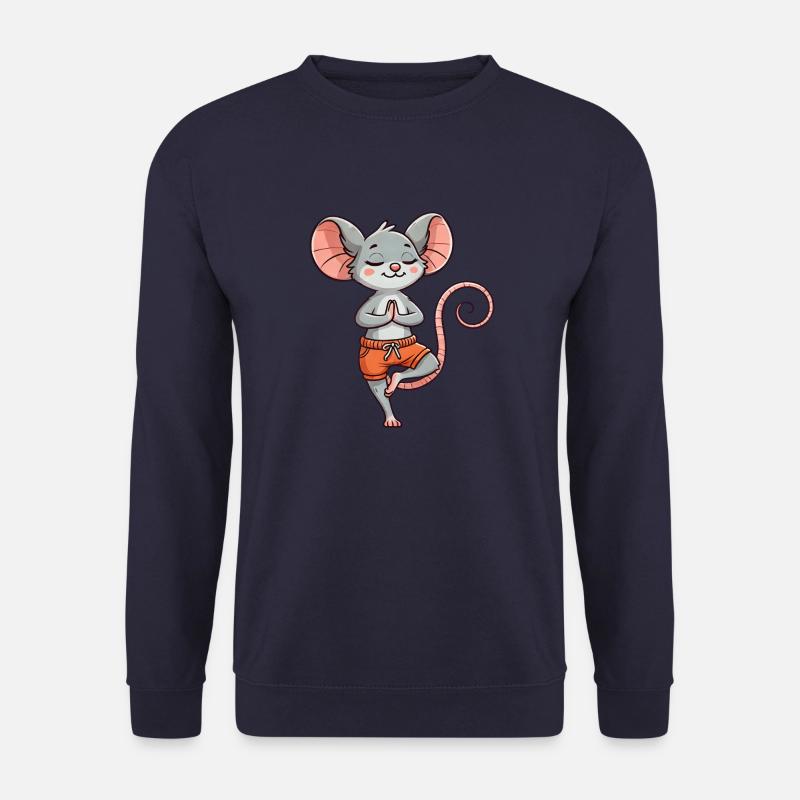 Yoga Maus Meditation Entspannung Relax Übung - Unisex Pullover - Navy