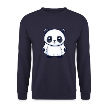 Panda Halloween Lustig Geist - Unisex Pullover - Navy - Vorne - Alina (178cm) & Michal (187cm)