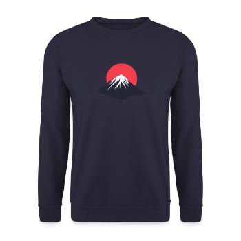 Dessin de montagne, logo de montagne, soleil - Sweat-shirt Unisexe - marine - Devant - Alina (178cm) & Michal (187cm)