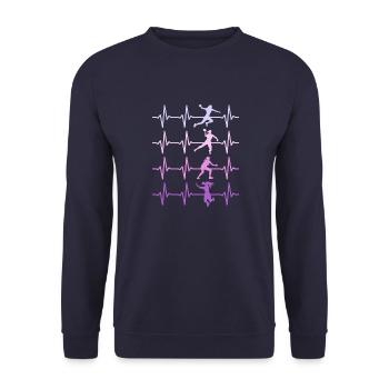Handball Handball Filles Joueuse de handball - Sweat-shirt Unisexe - marine - Devant - Alina (178cm) & Michal (187cm)
