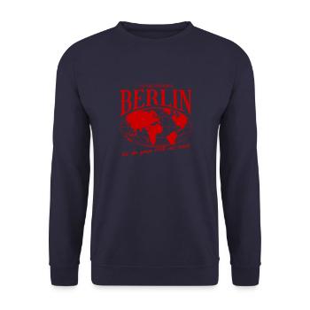 Berlin Home Pride Football Gift - Unisex Sweatshirt - navy - Front - Alina (178cm) & Michal (187cm)