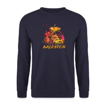 Watercolor Waldstein Fichtelgebirge Fichtelhills - Unisex Sweatshirt - navy - Front - Alina (178cm) & Michal (187cm)