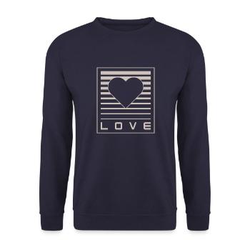 Heart / Love - Unisex Sweatshirt - navy - Front - Alina (178cm) & Michal (187cm)