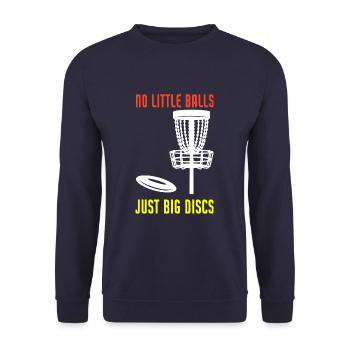 Just Big Discs Funny Disc Golf - Unisex Pullover - Navy - Vorne - Alina (178cm) & Michal (187cm)