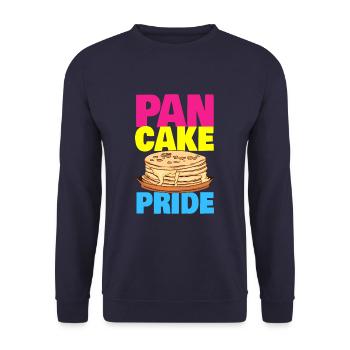 Pan Cake Pride Pansexual - Unisex Sweatshirt - navy - Front - Alina (178cm) & Michal (187cm)