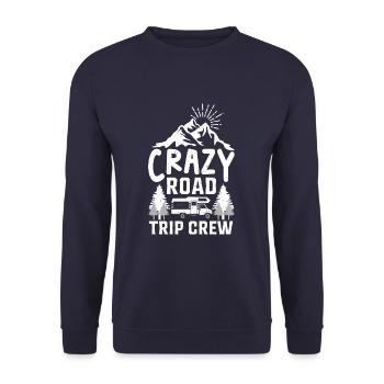 Crazy Road Trip Crew Family Travel - Unisex Sweatshirt - navy - Front - Alina (178cm) & Michal (187cm)