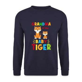 Grand-mère Naissance Petit-enfant Grand-mère Grand-mère - Sweat-shirt Unisexe - marine - Devant - Alina (178cm) & Michal (187cm)