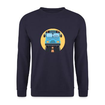 Bus - Unisex Pullover - Navy - Vorne - Alina (178cm) & Michal (187cm)