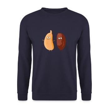 Date and fig pair - Unisex Sweatshirt - navy - Front - Alina (178cm) & Michal (187cm)