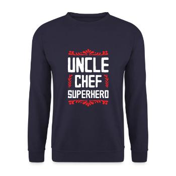 Uncle Superhero - Unisex Sweatshirt - navy - Front - Alina (178cm) & Michal (187cm)
