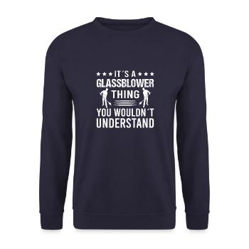 Glassbläser Glasschmied Glassformer - Unisex Pullover - Navy - Vorne - Alina (178cm) & Michal (187cm)