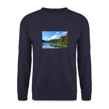 Life is just a reflection - Unisex Sweatshirt - navy - Front - Alina (178cm) & Michal (187cm)