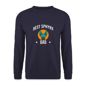 Sphynx Egypten Vintage Haarlose Katzen Sprüche - Unisex Pullover - Navy - Vorne - Alina (178cm) & Michal (187cm)