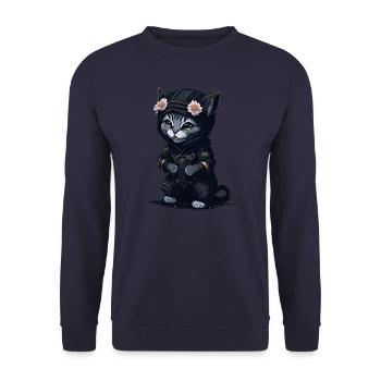 Avec ce motif, vous deviendrez un ninja - Sweat-shirt Unisexe - marine - Devant - Alina (178cm) & Michal (187cm)