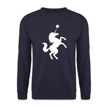 Unicorn Tennis Player Silhouette Minimalist - Unisex Sweatshirt - navy - Front - Alina (178cm) & Michal (187cm)