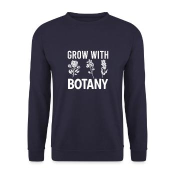 Botany Botanical Botanik Vintage Blumen Pflanzen - Unisex Pullover - Navy - Vorne - Alina (178cm) & Michal (187cm)
