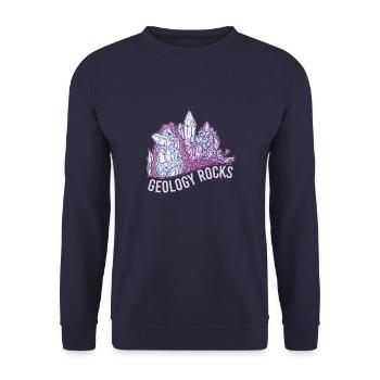 Gology Gologist Felsen Vintage Mineralien Sprüche - Unisex Pullover - Navy - Vorne - Alina (178cm) & Michal (187cm)