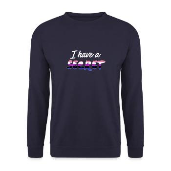 I have a secret, Genderfluid - Unisex Sweatshirt - navy - Front - Alina (178cm) & Michal (187cm)