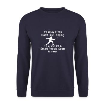 Fechten Fechter Degen Vintage Fencing Florett Fech - Unisex Pullover - Navy - Vorne - Alina (178cm) & Michal (187cm)