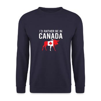 Kanada Canadian Ahornblatt Vintage Hockey Sprüche - Unisex Pullover - Navy - Vorne - Alina (178cm) & Michal (187cm)